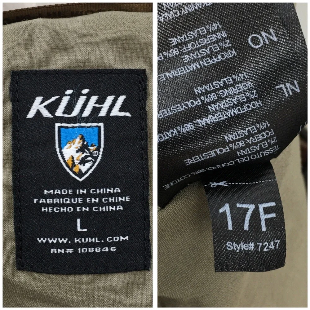 Kuhl Mens Double Kross Jacket Rugged Canvas Full Zip Cotton Outdoor Coat Large
